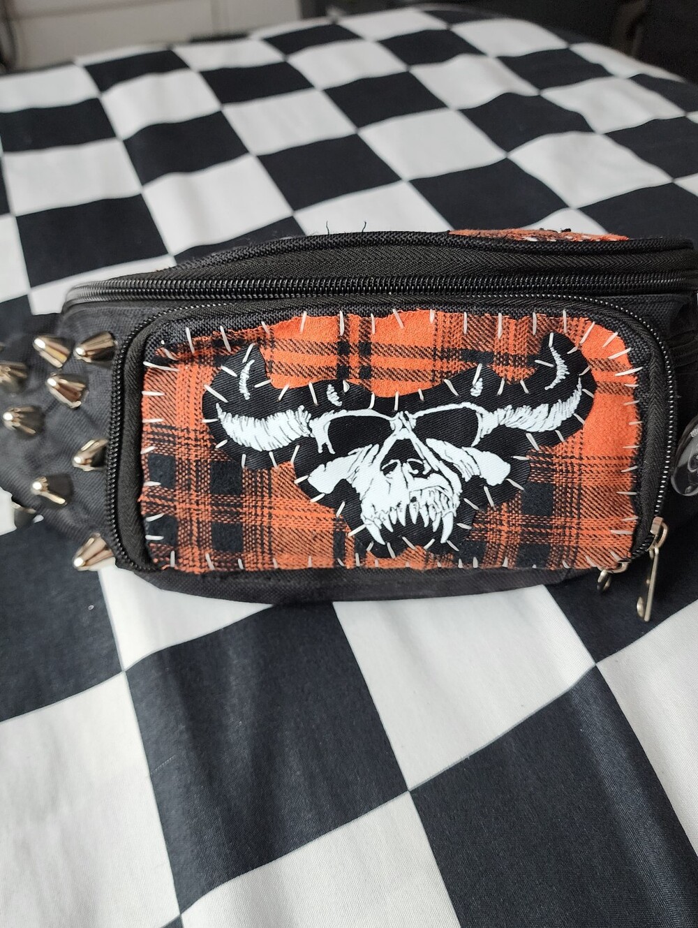 DIY Orange Plaid Punk Fannypack